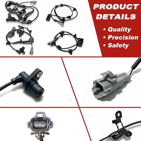 ABS Wheel Speed Sensor 4Pcs: Front Rear Left & Right Compatible with Toyota 1996-2002 4Runner V6 3.4L L4 2.7L, 1998-2000 Tacoma L4 2.7L L4 2.4L V6 3.4L in Kuwait