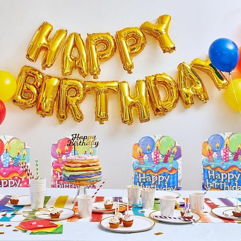 2 Pcs Happy Birthday Chair Cover Double Side 17x23 Inch Colorful Birthday Seat Covers for Kids Birthday Party Decorations School Classroom Home Office Decor (Pink and Blue) in Kuwait