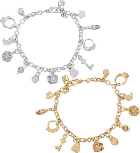 2Pcs Gold and Silver Bracelet for Women, Thirteen Pendant Adjustable Bracelets Charm Bracelet for Female, Trendy Minimalist Bangle Bracelets for Women Gift in Saudi Arabia
