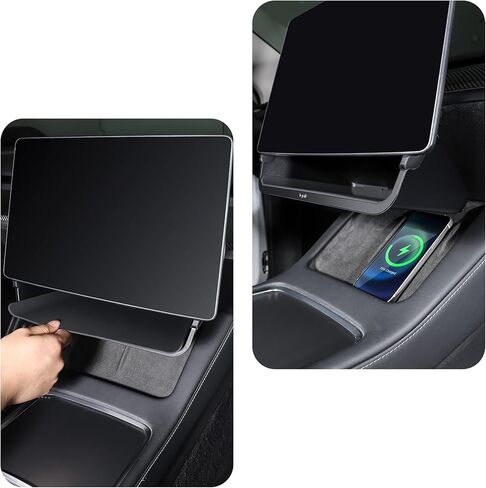 Topfit Tesla Model 3 Y صندوق تخزين تحت الشاشة، صينية تنظيم وحدة التحكم المركزية لطراز Tesla Y Juniper وModel 3 Highland Accessories 2025-2026 in Kuwait