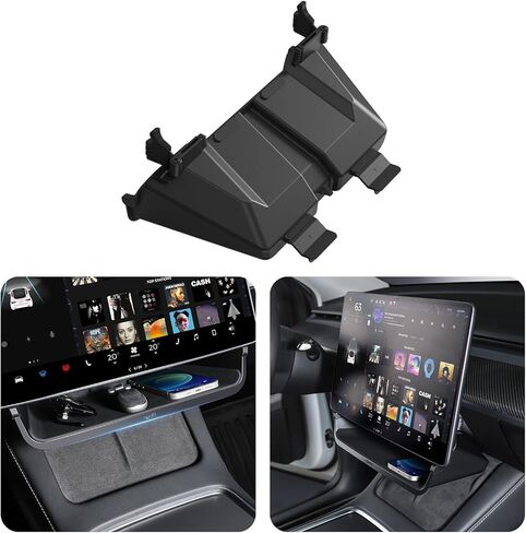 Topfit Tesla Model 3 Y صندوق تخزين تحت الشاشة، صينية تنظيم وحدة التحكم المركزية لطراز Tesla Y Juniper وModel 3 Highland Accessories 2025-2026 in Kuwait