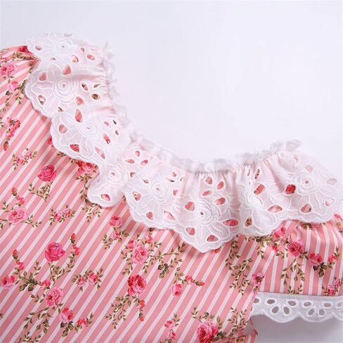 Pettigirl Lovely Girls Floral Striped Printed Spring Outfit Clothing Kids Popular Festival Knee Length Dresses in Saudi Arabia