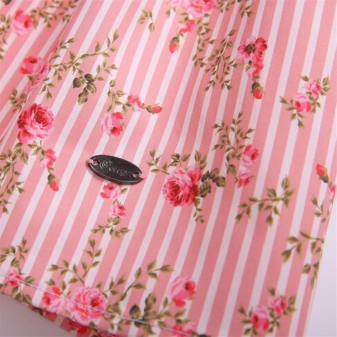 Pettigirl Lovely Girls Floral Striped Printed Spring Outfit Clothing Kids Popular Festival Knee Length Dresses in Saudi Arabia