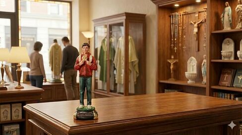 IN TE DOMINE St Carlo Acutis 8" Statue - Shatterproof Material in Saudi Arabia