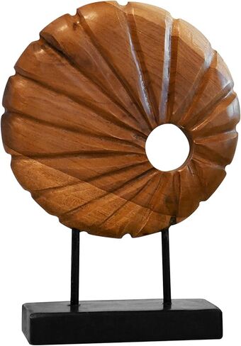 Teak Sculpture Home Décor for Shelf Sculpture with Base Decoration for Living Room, Bedroom, Office 13.8"X9.8"X3.5" in Kuwait