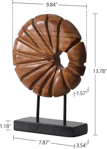 Teak Sculpture Home Décor for Shelf Sculpture with Base Decoration for Living Room, Bedroom, Office 13.8"X9.8"X3.5" in Kuwait