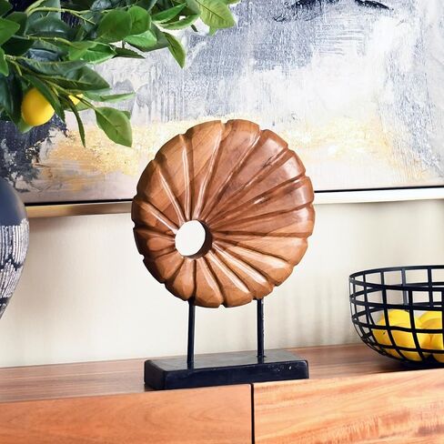 Teak Sculpture Home Décor for Shelf Sculpture with Base Decoration for Living Room, Bedroom, Office 13.8"X9.8"X3.5" in Kuwait