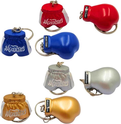 Muay Thai Gloves, Thai Boxing Shorts, Muay Thai Keychain 8 PCS, Boxing Gloves Keychain, Thai Gift from Thailand, Key Ring in Saudi Arabia