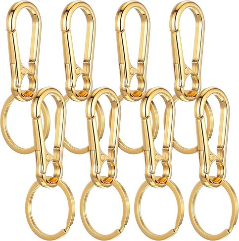 8Pcs Gold Keychain Clip, Metal Key Ring Carabiner Clips Keys Holder Organizer Gold Key Ring for Home, Car, Purse, Wallet Charm Lanyard in Saudi Arabia