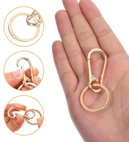8Pcs Gold Keychain Clip, Metal Key Ring Carabiner Clips Keys Holder Organizer Gold Key Ring for Home, Car, Purse, Wallet Charm Lanyard in Saudi Arabia