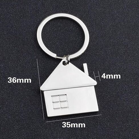 15 Sets House Shaped Key Chain with Metal Keyring, New Home Keychain for Women Men Family Client in Kuwait