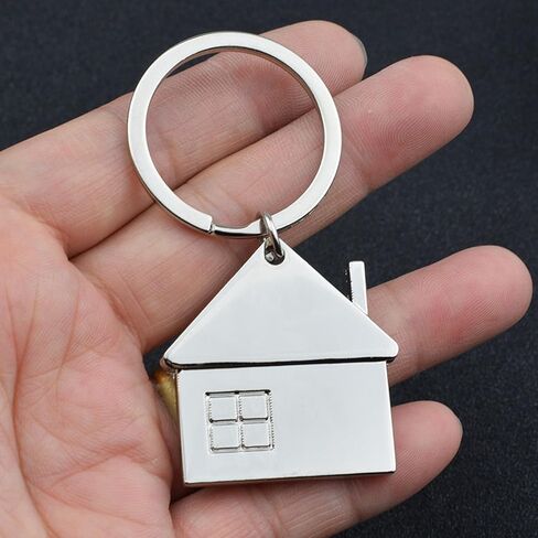 15 Sets House Shaped Key Chain with Metal Keyring, New Home Keychain for Women Men Family Client in Kuwait