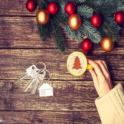 15 Sets House Shaped Key Chain with Metal Keyring, New Home Keychain for Women Men Family Client in Kuwait