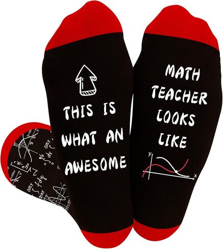 جوارب مدرس الرياضيات المضحكة، أفضل هدايا تقدير المعلم للرجال والنساء، هدية الرياضيات للمعلمين، هدايا عيد الميلاد الرائعة، هدايا عيد الحب، نهاية العام، هدايا يوم المعلمين للأستاذ in Kuwait