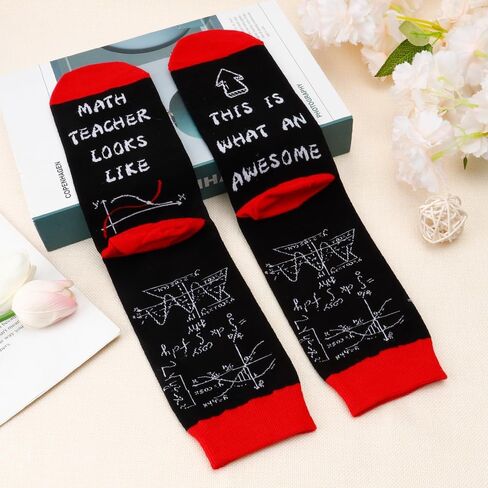 جوارب مدرس الرياضيات المضحكة، أفضل هدايا تقدير المعلم للرجال والنساء، هدية الرياضيات للمعلمين، هدايا عيد الميلاد الرائعة، هدايا عيد الحب، نهاية العام، هدايا يوم المعلمين للأستاذ in Kuwait