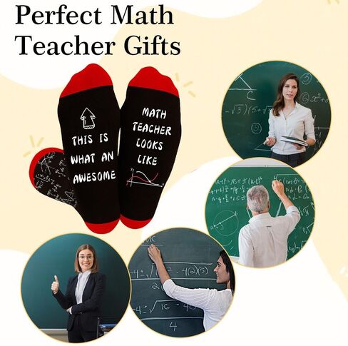 جوارب مدرس الرياضيات المضحكة، أفضل هدايا تقدير المعلم للرجال والنساء، هدية الرياضيات للمعلمين، هدايا عيد الميلاد الرائعة، هدايا عيد الحب، نهاية العام، هدايا يوم المعلمين للأستاذ in Kuwait