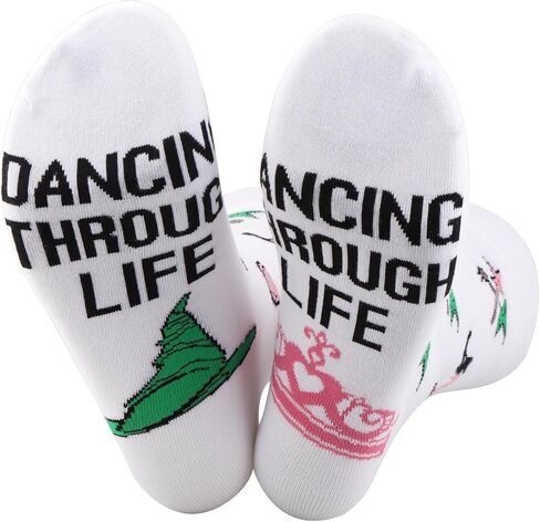 TSOTMO Movie Musical Merch Witch Gift Dancing Through Life Novelty Socks for Musical Theater Fans Dance Lovers Gift in Saudi Arabia