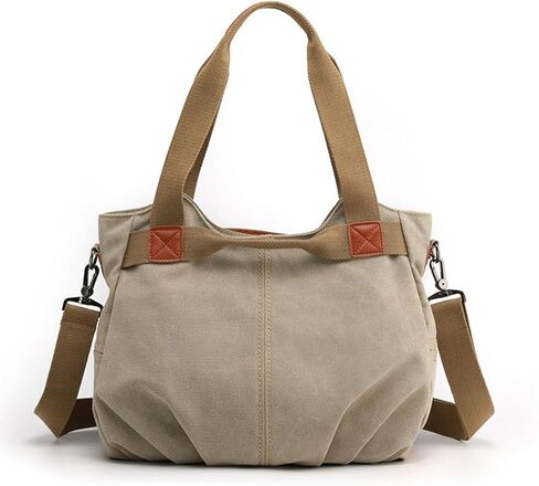 Women Canvas Tote Handbags Casual Shoulder Work Bag Crossbody Top Handle Bag Cross-body Vintage Multi-pocket Purses in Kuwait