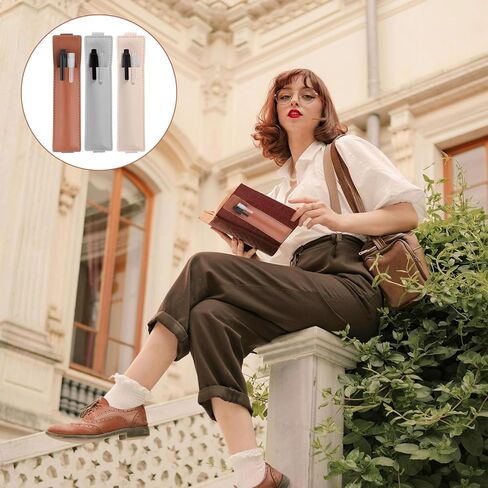 Thinp 3 Pcs Elastic Band Pen Holder for Notebook, PU Leather Pen Loop Holder Adjustable Straps Pens Sleeve Pouch Pencil Holders Case for Notebook, Journal, Planners, School Office Supplies in Saudi Arabia