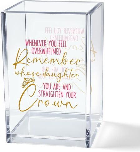 Pray & Give It To God Girly Acrylic Cosmetic Pencil Pen Holder Cup, Coquette Bow Preppy Desk Organizer Accessories for Home Office Decor, Pink Christian Gifts for Women Girl Daughter Coworker in Saudi Arabia