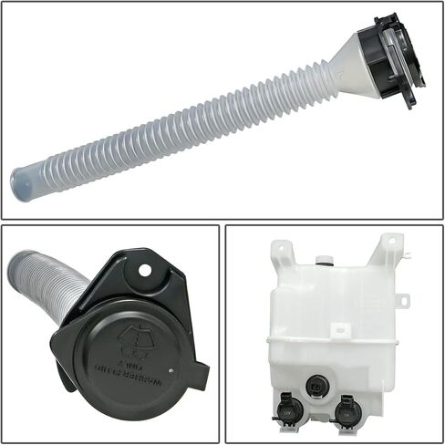 Auto Dynasty TO1288220 خزان خزان غسالة زجاج السيارة الأمامي - غطاء الخزان | أنبوب الحشو | مستشعر مستوى السوائل | مضخة سائل الغسالة - متوافقة مع تويوتا هايلاندر 08-13، أبيض in Kuwait