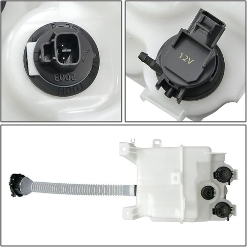 Auto Dynasty TO1288220 خزان خزان غسالة زجاج السيارة الأمامي - غطاء الخزان | أنبوب الحشو | مستشعر مستوى السوائل | مضخة سائل الغسالة - متوافقة مع تويوتا هايلاندر 08-13، أبيض in Kuwait