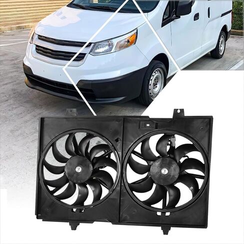 Factory Style Dual Radiator Cooling Fan Assembly Compatible with Chevy City Express Nissan NV200 2013-2021 in Saudi Arabia