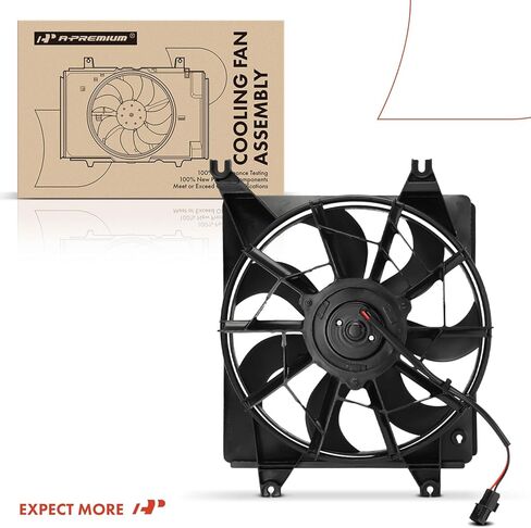 A-Premium Engine Radiator Cooling Fan Assembly Compatible with Select Hyundai & Mitsubishi Models - Precis 1990-1993, Excel 1990-1994, Scoupe 1991-1992 in Saudi Arabia