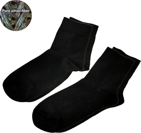 Grounding Socks Conductive Silver Fiber Mid-calf Earthing Stockings Earth Connected Faraday Protection Stretch Socks in Saudi Arabia