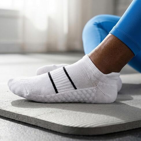 7 Pairs Athletic Ankle Socks for Men Women Cushioned Low Cut Sport Casual Socks with Heel Tab in Saudi Arabia