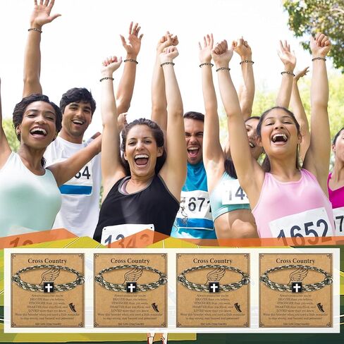 Tondiamo Track and Field Gift Bulk Adjustable Rope Marathon Runners Bracelets Bulk Cross Country Team Gift Religious Christian Jesus Braided Bracelets Running Track and Field Accessories in Saudi Arabia
