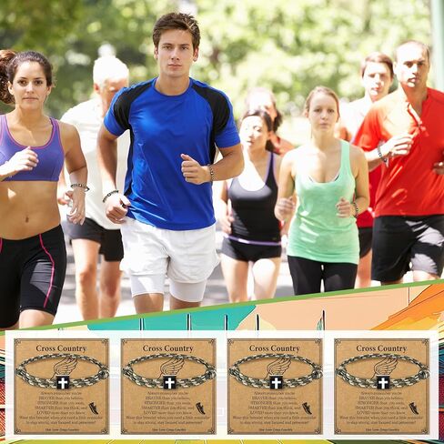 Tondiamo Track and Field Gift Bulk Adjustable Rope Marathon Runners Bracelets Bulk Cross Country Team Gift Religious Christian Jesus Braided Bracelets Running Track and Field Accessories in Saudi Arabia