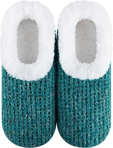 Snoozies Women’s Textured Slippers, Cozy Sherpa-Lined Slipper Socks with Non-Skid Sole, Indoor House Shoes in Saudi Arabia