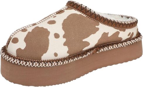 Cow Print Platform Slippers in Saudi Arabia