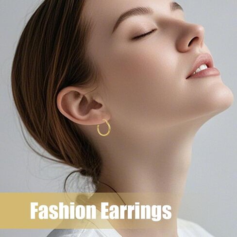 Gold-Plated Lightweight Hoop Earrings for Women – Classic 20mm & 30mm Gold Hoops, Everyday Minimalist Jewelry in Saudi Arabia