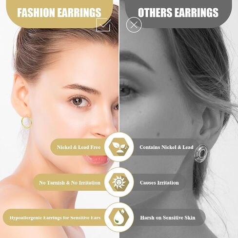 Gold-Plated Lightweight Hoop Earrings for Women – Classic 20mm & 30mm Gold Hoops, Everyday Minimalist Jewelry in Saudi Arabia