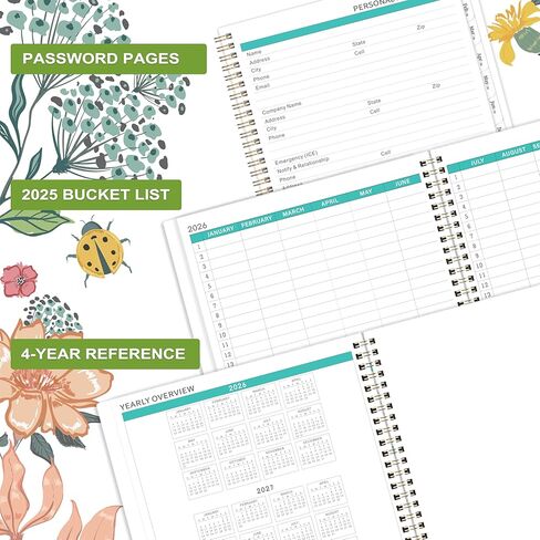 مخطط 2025 - يناير 2025 - ديسمبر 2025، مخطط 2025، 8 × 10 بوصة، مخطط تقويم 2025 مع توزيع أسبوعي وشهري، علامات تبويب، ربط مزدوج السلك، ورق سميك، غطاء مرن، مربعات اختيار كقائمة مهام ＆ ملحوظات in Kuwait