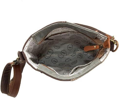 Myra Bag Vintage Crossbody Bag - Francais Pathway Vintage Purse, Canvas Purses for Women, Canvas Patchwork Design Crossbody Purse in Saudi Arabia