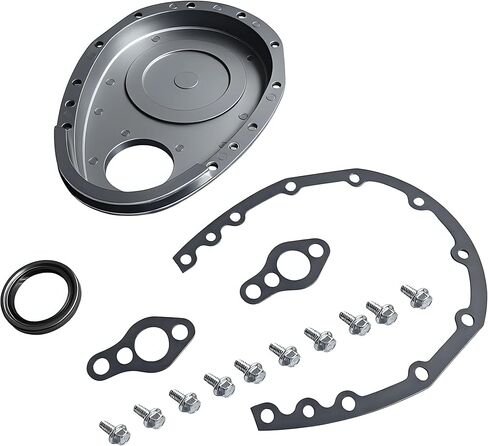 Aluminum Timing Chain Cover & Gasket & Bolts Kit Compatible with SBC Small Block Chevy 265 283 305 327 350 383 400 Engines in Saudi Arabia