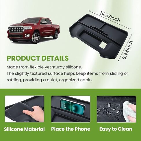 Dash Storage Tray Compatible with 2019-2026 Dodge RAM 1500 (14.4"&12" Uconnect Screen) Accessories- Center Console Dashboard Organizer Replacement Divider (Not for RAM 1500 Classic Screen) in Saudi Arabia