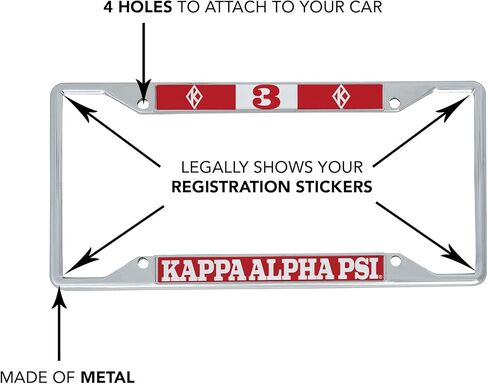 Desert Cactus Kappa Alpha Psi Car Accessories إطار لوحة ترخيص معدني وحامل بطاقات للأمام والخلف من السيارة (#03 إطار لوحة الترخيص) in Saudi Arabia