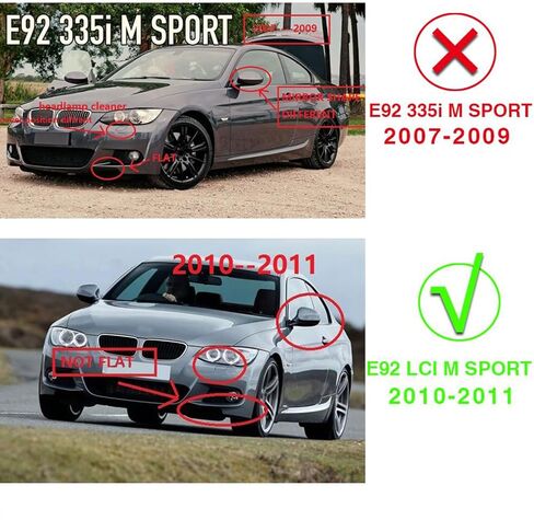 طقم MCARCAR شفة أمامية من ألياف الكربون لسيارات BMW 3 Series E92 E93 M Sport 2-Door LCI 2010-2013 واقي سبويلر تلقائي لمخرج المصنع in Saudi Arabia
