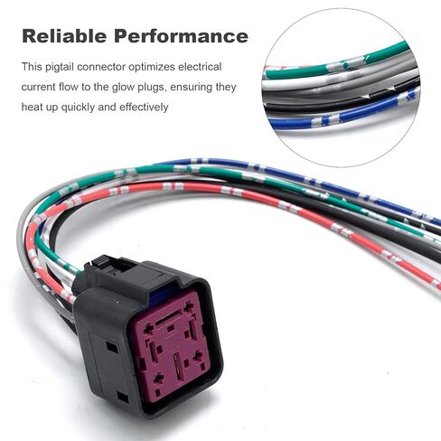 Set of 2 4C3Z-12B568-AA Diesel Glow Plug Control Module Pigtail Connector, Replacement for Ford 6.0L 6.4L 7.3L Powerstroke 1999-2010, Replaces YC3Z12B533AA in Saudi Arabia