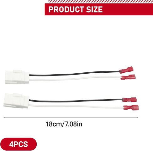 4 PCS Car Door Speaker Wiring Harness Audio Adapter Plug Connector 72-6514R Compatible with 2003-2019 Compass Cherokee Pacifica JK Dodge Vehicles for Car Audio Speaker in Kuwait
