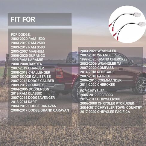 4 PCS Car Door Speaker Wiring Harness Audio Adapter Plug Connector 72-6514R Compatible with 2003-2019 Compass Cherokee Pacifica JK Dodge Vehicles for Car Audio Speaker in Kuwait