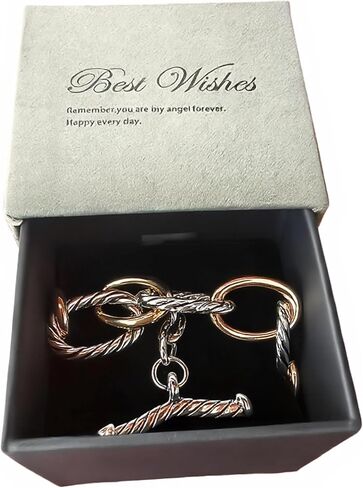 Two Tone Cable Chain Bracelet for Women, Mixed Metal Designer Inspired Link Bracelet, Silver Gold Plated Hypoallergenic Jewelry in Saudi Arabia