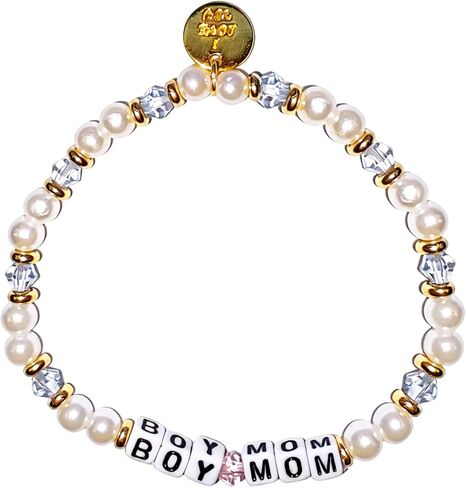 Boy Mom, Auntie, Grandma, Girl Mama Bracelet - Mother’s Day Gift for Women, Elastic Stretch Acrylic Crystal Beaded Jewelry, Daily Wear Meaningful Bond Bracelet Fits 7.16" Wrist in Kuwait