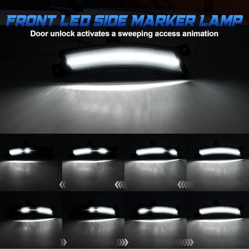 Side Marker Lights Fits for 2025 Tahoe, 2025 Suburban, 2025 Yukon, 2025 Escalade and Escalade ESV, 2 Packs Front LED Side Lamp, Smoked Lens White Light,Sweeping Access Animation in Kuwait