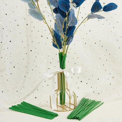 50pcs Floral Stem Covers, 30cm Green Plastic Flower Stem Tubes, Artificial Floral Arrangement Stems for Vase, Faux Bouquet Corsage Making Supplies in Kuwait