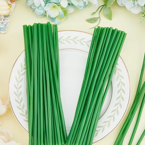 50pcs Floral Stem Covers, 30cm Green Plastic Flower Stem Tubes, Artificial Floral Arrangement Stems for Vase, Faux Bouquet Corsage Making Supplies in Kuwait